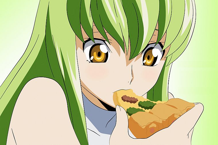 Code Geass, pizza, C.C., anime girls - desktop wallpaper