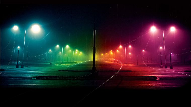 lights, rainbows - desktop wallpaper