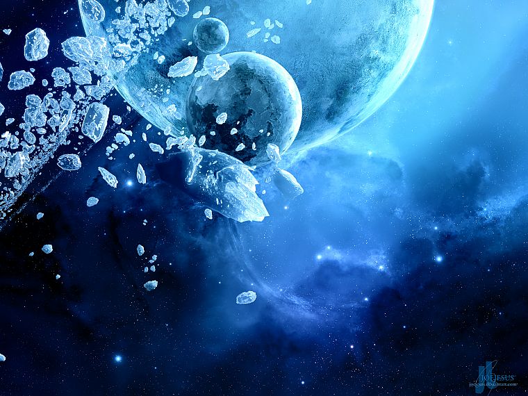 ice, outer space, planets, Moon, JoeJesus, Josef Barton - desktop wallpaper