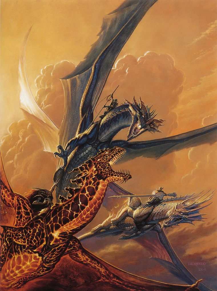 wings, dragons, flying, rider, fantasy art, battles, artwork, Todd Lockwood - desktop wallpaper