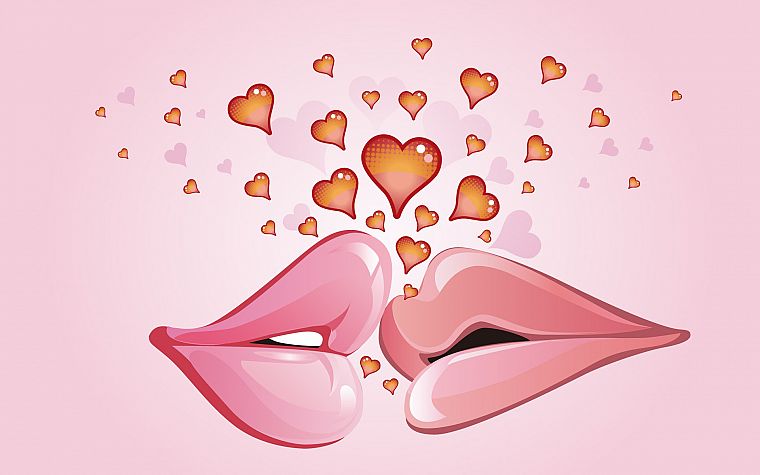 lips, kissing - desktop wallpaper