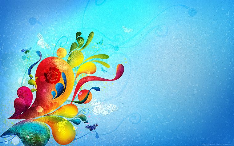 abstract, blue, multicolor, design - desktop wallpaper