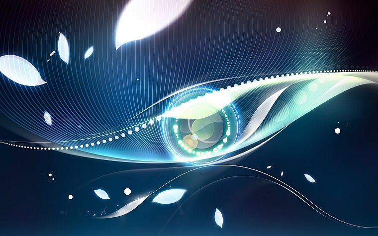 abstract, blue, eyes - desktop wallpaper
