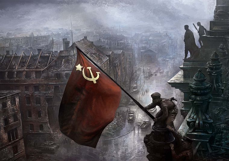 communism, red, Russia, CCCP, flags, USSR, Hearts of Iron, Abdulkhakim Ismailov - desktop wallpaper