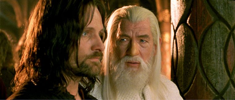 Gandalf, The Lord of the Rings, Aragorn, Viggo Mortensen, Ian Mckellen, The Return of the King - desktop wallpaper