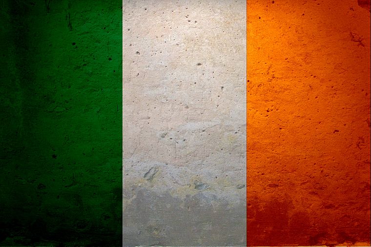 Ireland, flags, textures, concrete - desktop wallpaper