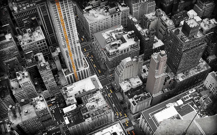 cityscapes, New York City, selective coloring - desktop wallpaper