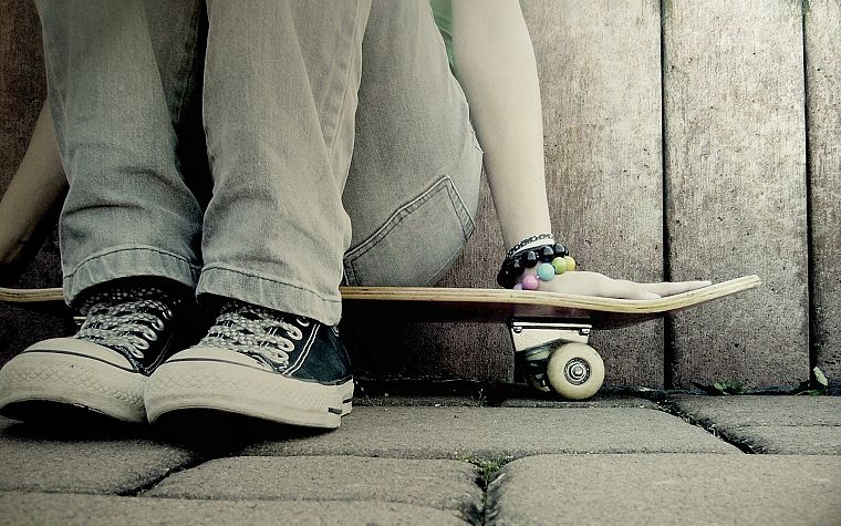 jeans, skateboards, Converse - desktop wallpaper