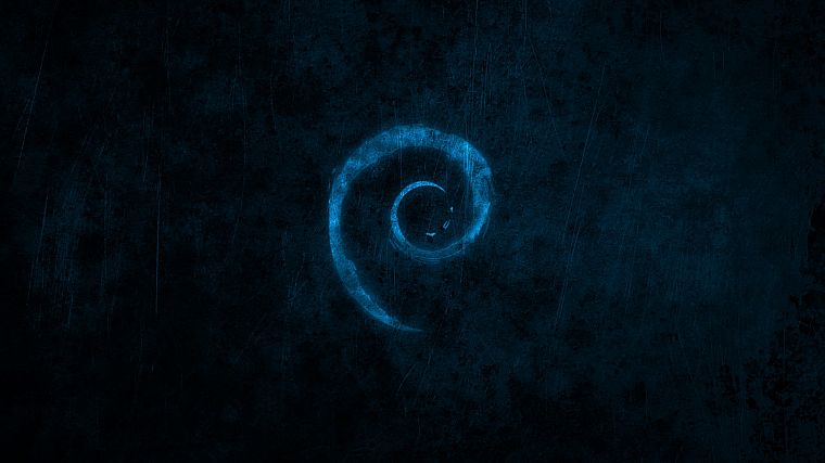 water, blue, dark, Linux, Debian, brands, logos - desktop wallpaper