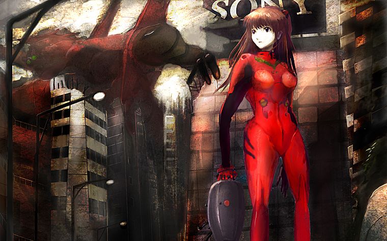 Neon Genesis Evangelion, Asuka Langley Soryu, artwork, anime girls - desktop wallpaper