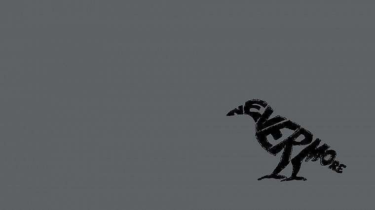 black, Edgar Allan Poe, simple background, ravens - desktop wallpaper