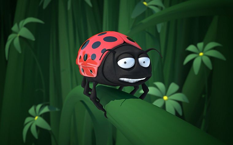 digital, funny, Bug, ladybirds - desktop wallpaper