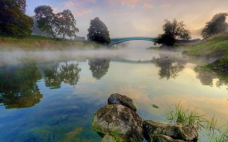 nature, fog, lakes - desktop wallpaper
