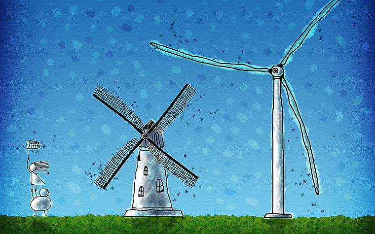 windmills - desktop wallpaper