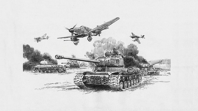 aircraft, World War II, Luftwaffe, drawings, Stuka, Junkers Ju 87 - desktop wallpaper