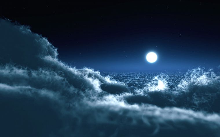 clouds, Moon - desktop wallpaper