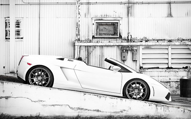 white, cars, Lamborghini, monochrome, supercars, Lamborghini Gallardo LP570-4 Performante - desktop wallpaper