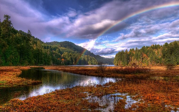 landscapes, rainbows - desktop wallpaper