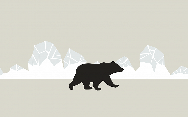 winter, bears, simplistic - desktop wallpaper