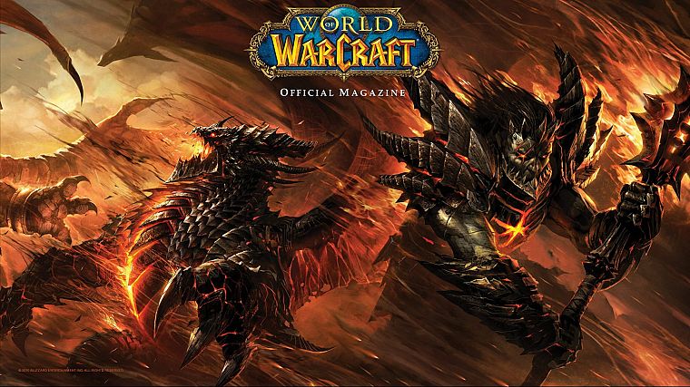wings, World of Warcraft, fire, deathwing - desktop wallpaper