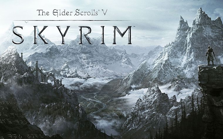 mountains, landscapes, winter, snow, knights, fantasy art, artwork, The Elder Scrolls V: Skyrim, games - desktop wallpaper