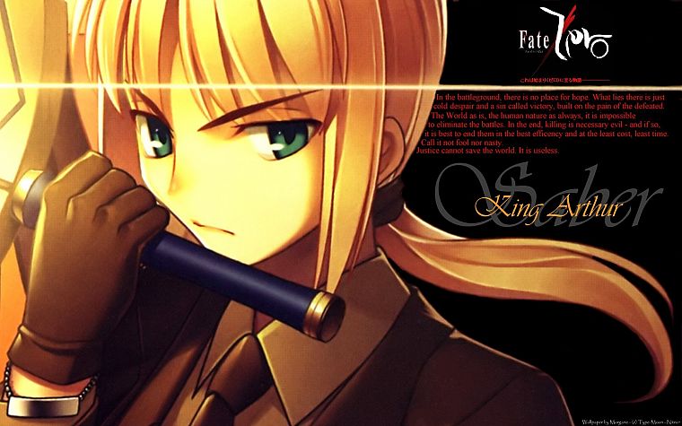 blondes, gloves, suit, Saber, Fate/Zero, Fate series - desktop wallpaper