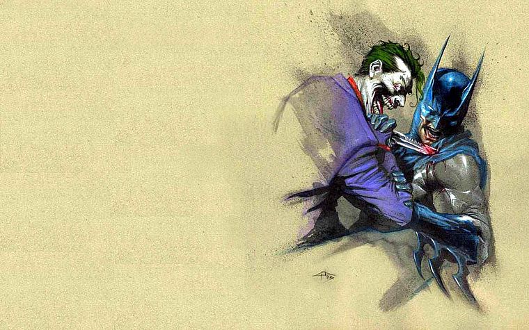 Batman, DC Comics, The Joker, knives - desktop wallpaper