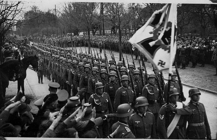 soldiers, Nazi, World War II, Wehrmacht, monochrome, greyscale - desktop wallpaper