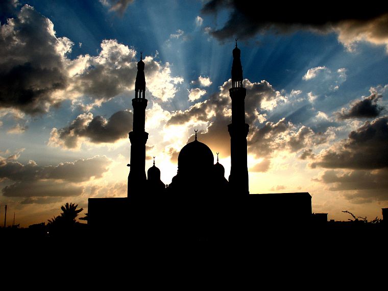 clouds, buildings, Islam, skyscapes, mosques - desktop wallpaper