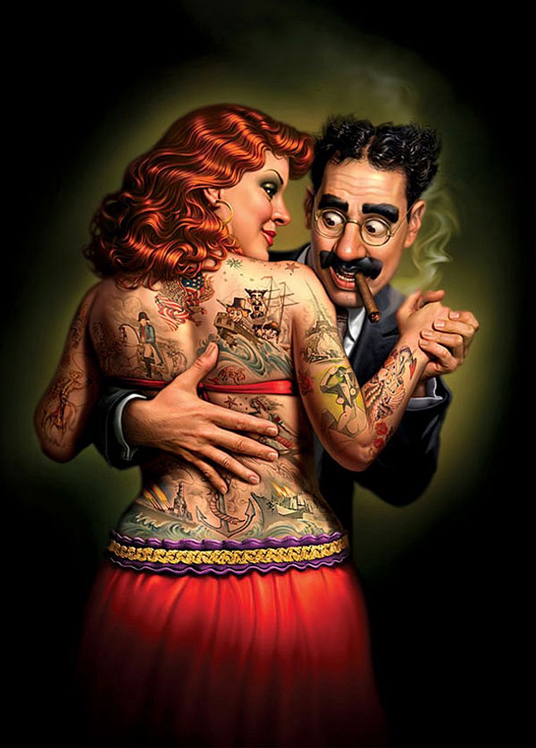 tattoos, London, artwork, dancing - desktop wallpaper