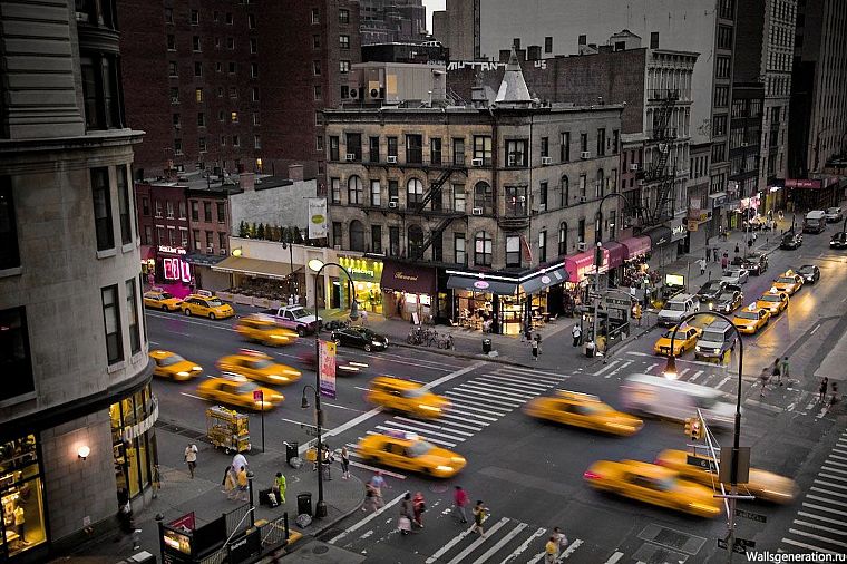 cityscapes, New York City, taxi - desktop wallpaper