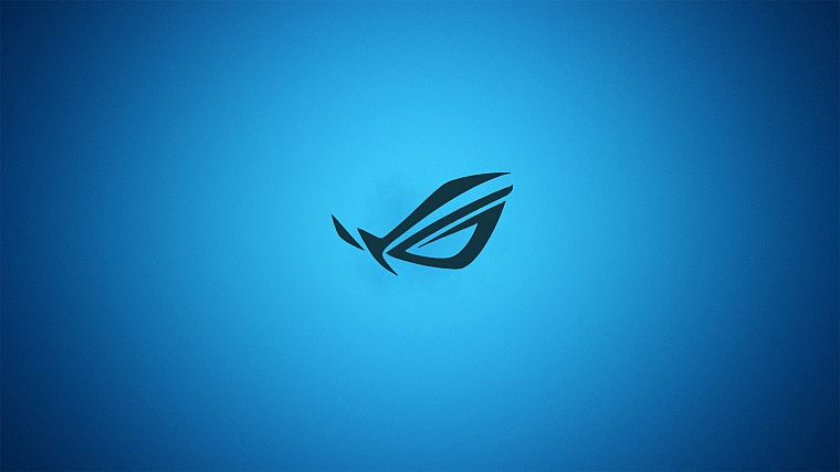 blue, minimalistic, Asus, gradient, logos, Republic Of Gamers - desktop wallpaper