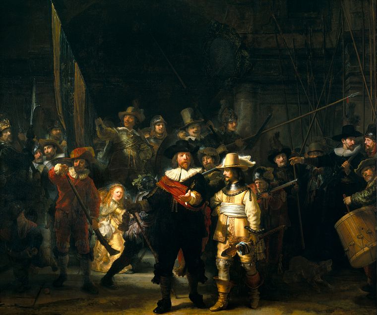 paintings, Night Watch, Rembrandt - desktop wallpaper