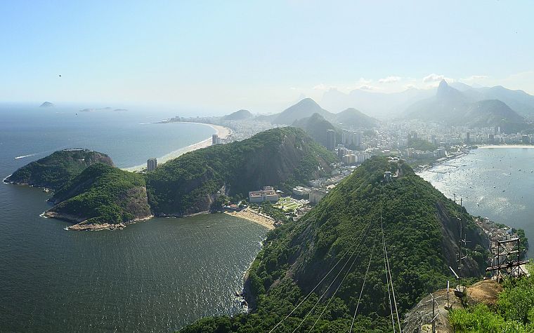 cityscapes, hills, Brazil, Rio De Janeiro, panorama, bay, sea, beaches - desktop wallpaper