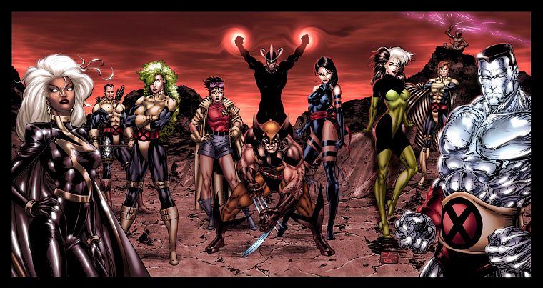 X-Men, Wolverine, Psylocke, colossus, Marvel Comics, polaris, Banshee, Jubilee, forge, Storm (comics character) - desktop wallpaper