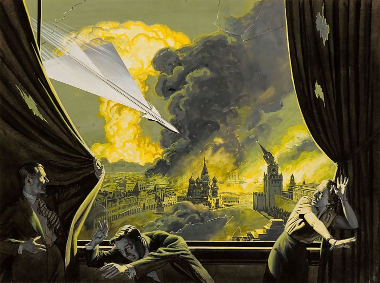 military, Moscow, missiles, artwork, nuclear explosions - desktop wallpaper