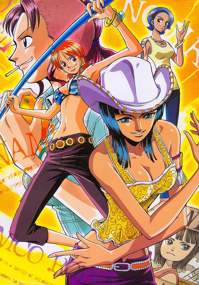 One Piece Anime Nico Robin Nami One Piece Free Wallpaper Wallpaperjam Com