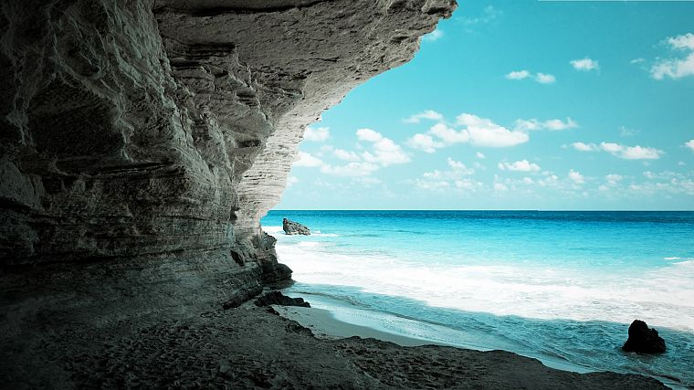ocean, nature, caves, Egypt, beaches - desktop wallpaper