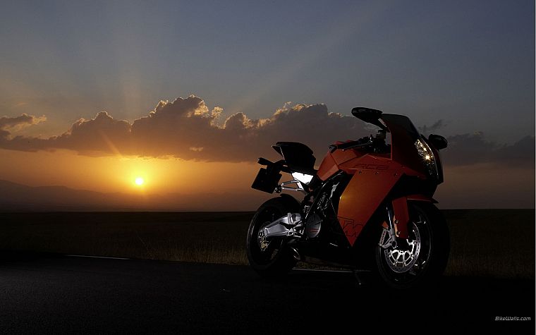 sunset, KTM RC8, 2008, motorbikes - desktop wallpaper