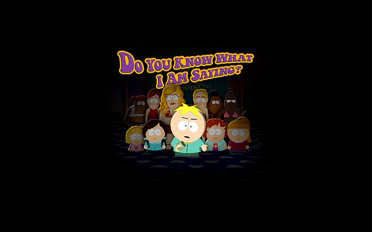 South Park, text, black background, Butters Stotch - desktop wallpaper