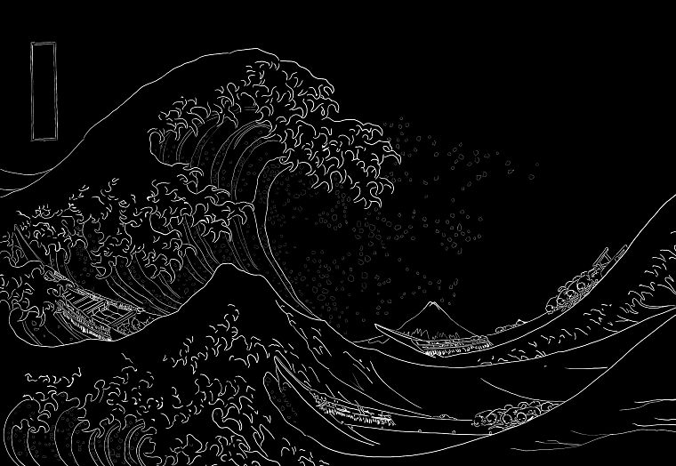 Japan, paintings, waves, boats, vehicles, The Great Wave off Kanagawa - desktop wallpaper