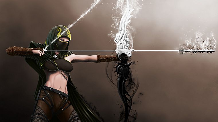 women, archers, fantasy art, artwork, arrows, archery - desktop wallpaper