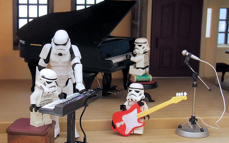 Star Wars, piano, stormtroopers, funny, Lego Star Wars, Legos - desktop wallpaper