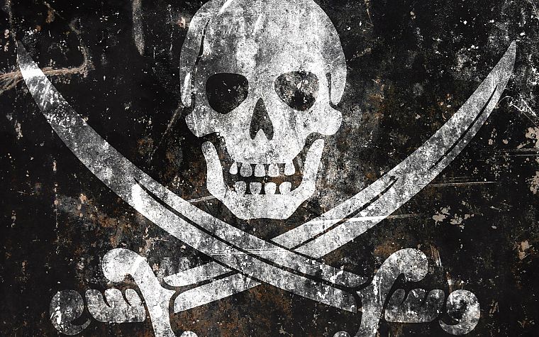 skulls, black, pirates - desktop wallpaper