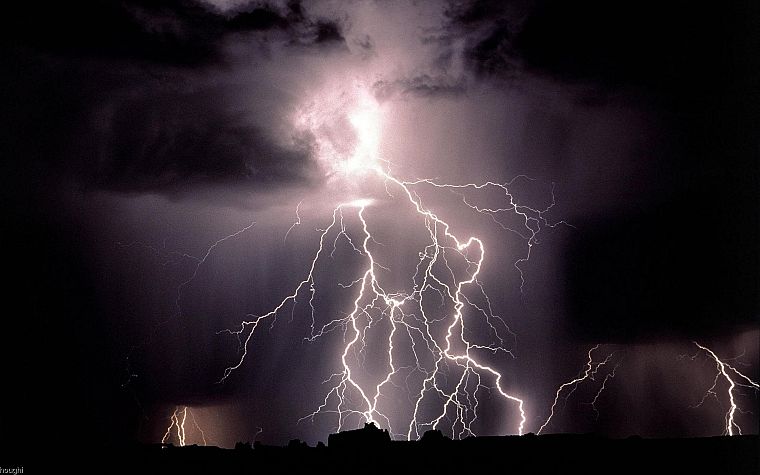 nature, dark, storm, lightning - desktop wallpaper