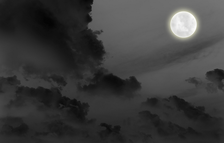 clouds, dark, night, Moon - desktop wallpaper