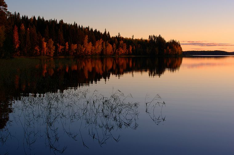 sunset, shore, lakes - desktop wallpaper
