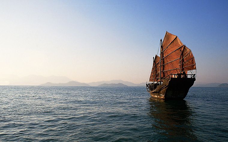 ocean, China, ships - desktop wallpaper