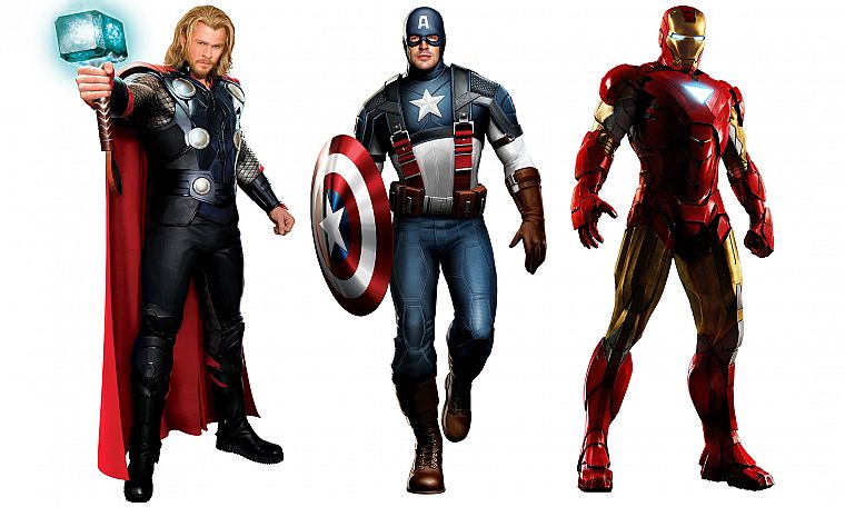 Iron Man, Thor, Captain America, artwork, Chris Evans, Marvel - Free  Wallpaper / 