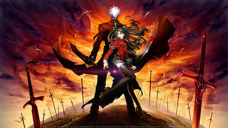 Tohsaka Rin, Unlimited Blade Works, Type-Moon, Archer (Fate/Stay Night), Fate series - desktop wallpaper